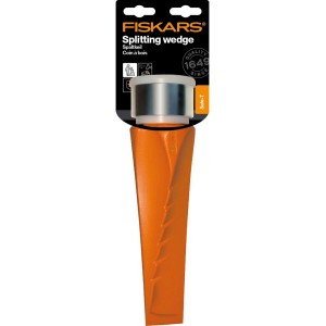Fiskars Dreh-Spaltkeil Safe-T, orange, zum Spalten von Holz. Gartensägen Zubehör.