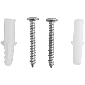 Befestigungsmaterial für LED-Feuchtraumleuchte: Schrauben und Dübel.