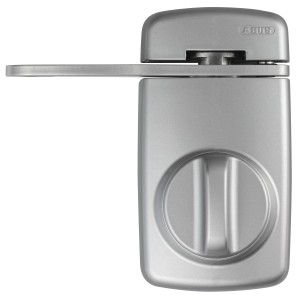 Abus Türzusatzschloss 7030 in Silber mit Sperrbügel für Türsicherheit.