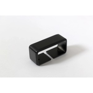 Schwarzer Alu-Verbinder für Handläufe, rechteckig, aus Aluminium, für Innen- & Außenbereich.