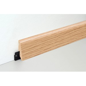 Sockelleiste Eiche, foliert, mit Clip-System zur einfachen Montage. MDF Leiste.