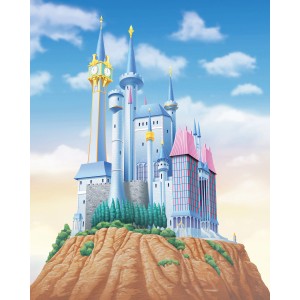Komar Vlies Fototapete Disney Princess Cinderella Castle Mehrfarbig