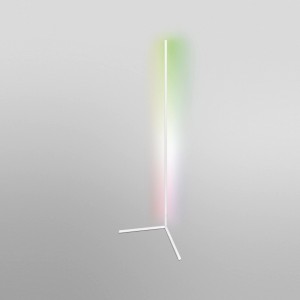 Weiße Ledvance Smart+ WiFi Stehleuchte, 140 cm, mit Farbwechsel und indirekter Beleuchtung.