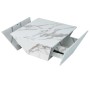 okwish Couchtisch Modern Marmorfurnier Wohnzimmer 70x70x37cm Weiß