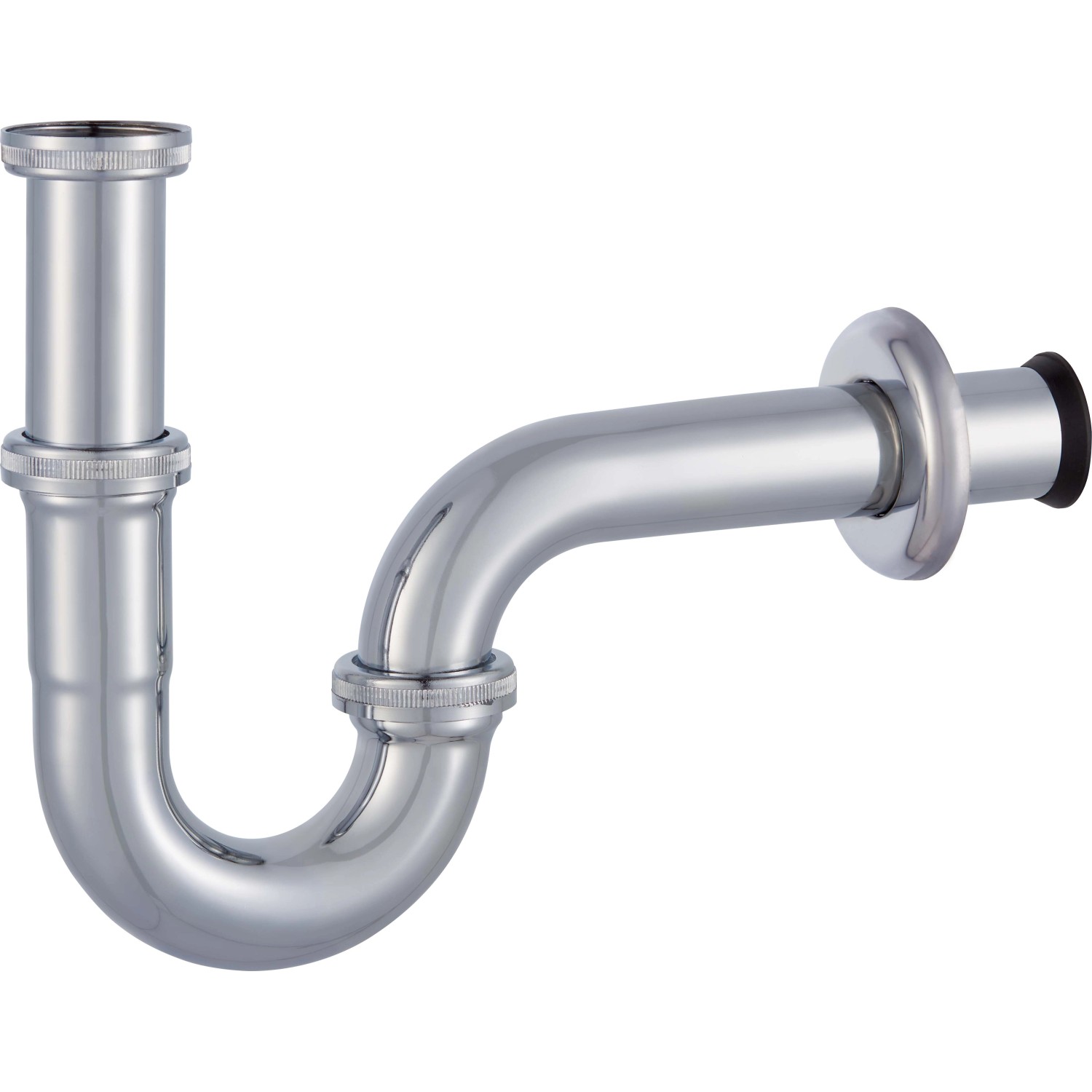 Verchromter Röhrensiphon (38,9 mm x 32 mm) für Waschbecken im Bad oder WC.