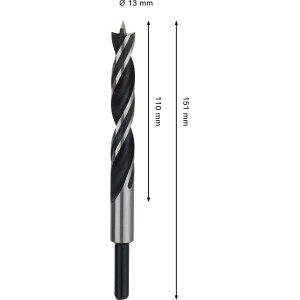 Bosch Holzspiralbohrer Pro Wood, grau-schwarz, für präzise Bohrungen in Holz.