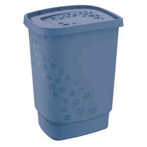 Rotho Wäschesammler Flowers 55 l Horizontblau