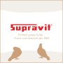 Supravit Logo mit zwei stilisierten Vögeln. Hochwertiges Vogelgrit Ergänzungsfutter für Vögel und Geflügel.