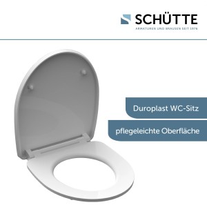Schütte WC-Sitz Iceberg aus Duroplast mit Absenkautomatik und Schnellverschluss.