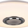 Weiße LED-Deckenleuchte Musica mit Lautsprecher und Farbwechsel für Wohn- und Schlafzimmer.