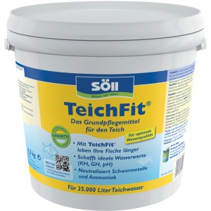 Eimer Söll TeichFit 2,5kg: Grundpflegemittel für den Teich, zur Optimierung der Wasserqualität.