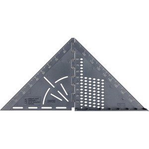 wolfcraft Mess- und Markierwinkel Vario 3D, klappbarer Winkelmesser aus Kunststoff mit Skalen für präzises Messen.