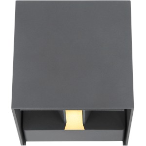 Moderne, anthrazitfarbene LED-Außenleuchte Veronika aus Aluminiumdruckguss für die Wandmontage.