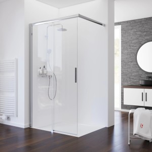 Schulte Schiebetür Walk In Chrom-Optik 120 cm x 200 cm DIN Links