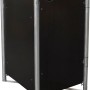 Schwarze Hide Mülltonnenbox aus Kunststoff mit Stahlgestell, 81x70x116 cm.