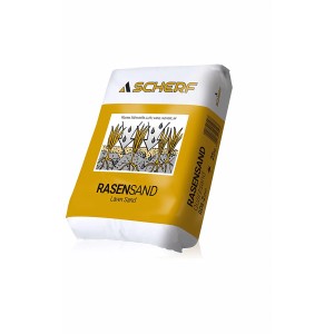 Sack Rasensand, Quarzsand, beige, 25 kg, Körnung 0,06-2 mm. Für Rasenpflege und -verbesserung.