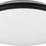 Schwarze, runde LED-Deckenleuchte Limbus, 34,7 cm Durchmesser, für Wohn- und Schlafzimmer.