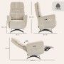 Cremeweißer HOMCOM Relaxsessel aus Polyester-Cordstoff, elektrisch verstellbar, 150° neigbar, 360° drehbar.