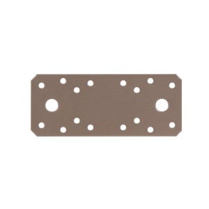 Alberts Duravis Flachverbinder, perlbeige, duplexbeschichtet, 133x55x2,5 mm, Stahlverbinder mit Löchern.