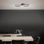Schwarze LED-Deckenleuchte Bray, 52x30 cm, mit runder Form und einstellbarer Lichtfarbe.