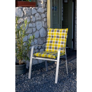 Beo Niedriglehner-Sitzkissen Bratislava M332 Karo Gelb-Grau 4er-Set