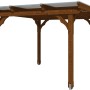 Skan Holz Pavillon Marseille, Nussbaum lasiert, 274x304 cm. Gartenlaube aus Holz mit lichtdurchlässigem Dach.