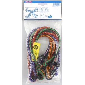 Conacord Gepäckspinnen Set, farbige Gummiseile mit Stahlhaken in transparenter Verpackung. Spanngurte.