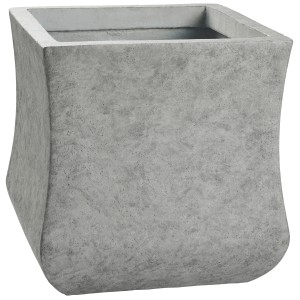 Grauer, quadratischer Pflanztopf (24x24x24 cm) in Betonoptik für Innen- und Außenbereich.