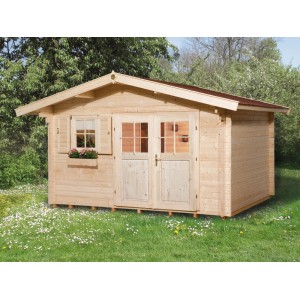 Weka Gartenhaus Verona A, naturbelassen, 340x250 cm mit 60 cm Vordach.