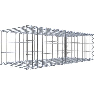 Gabiona Gabione-Anbaukorb Typ 2, 30x100x40 cm, Maschenweite 5x10 cm, Drahtgitter galvanbeschichtet.