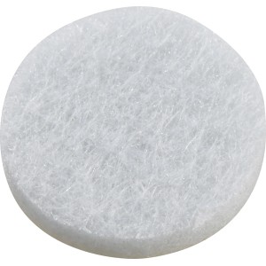 Weißer, selbstklebender Filzgleiter, Ø 22 mm, für Möbel und Oberflächenschutz.