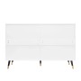 okwish Sideboard mit Schubladen Stauraum Wohnzimmer Elegant Modern 120x77x40cm Weiß_8