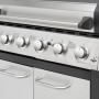 Edelstahl-Gasgrill El Fuego Long Beach mit sechs Brennern und Unterschrank.