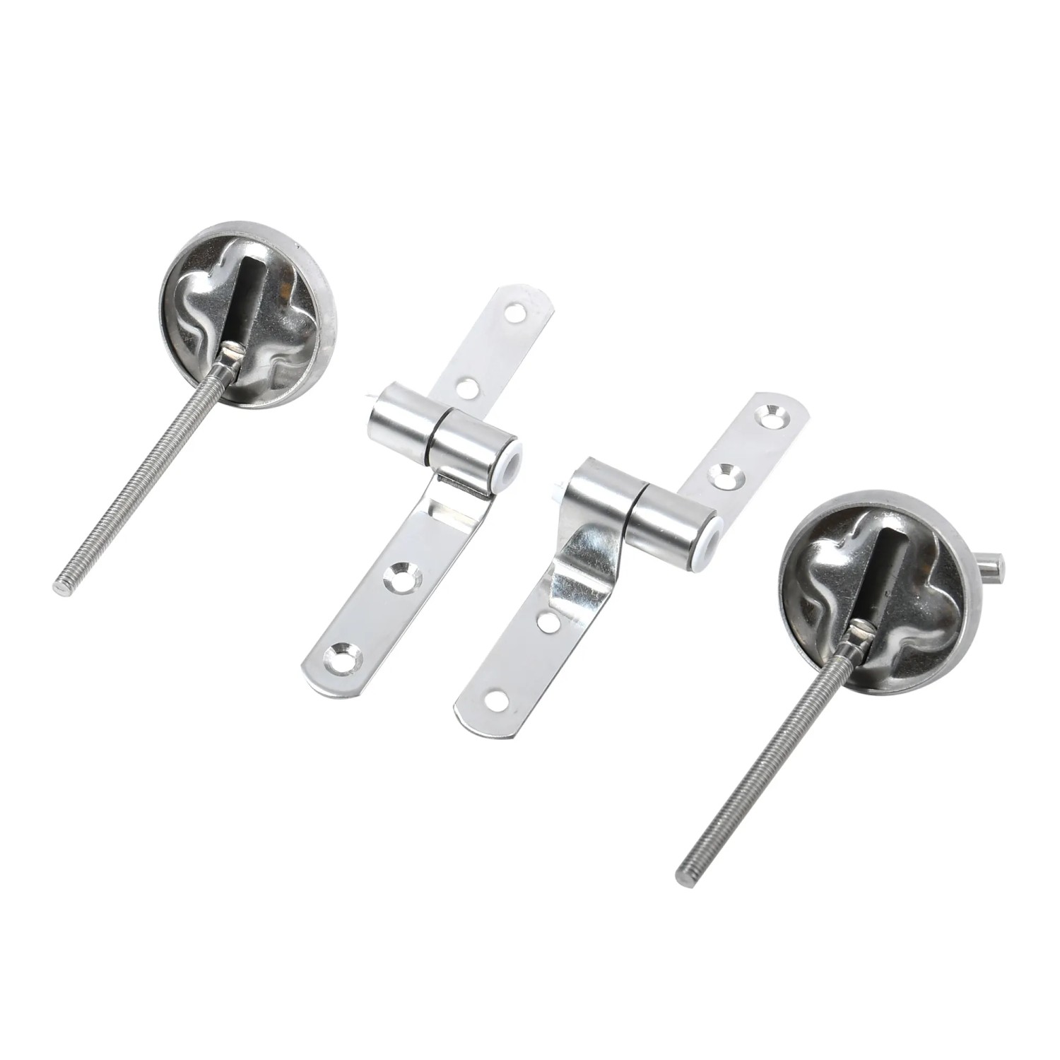 MSV WC-Sitz Scharniere aus Edelstahl, silberfarben, für die einfache Montage.