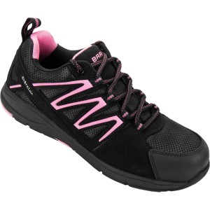 Baak Damen Sicherheits-Halbschuh S1P in Schwarz/Pink, Größe 36. Arbeitsschuh mit Textilfutter und EVA/Nitril Sohle.