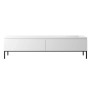 Selsey TV-Lowboard Bemmi, 175 cm, weiß mit zwei Türen und schwarzen Metallbeinen. Moderner TV-Schrank.