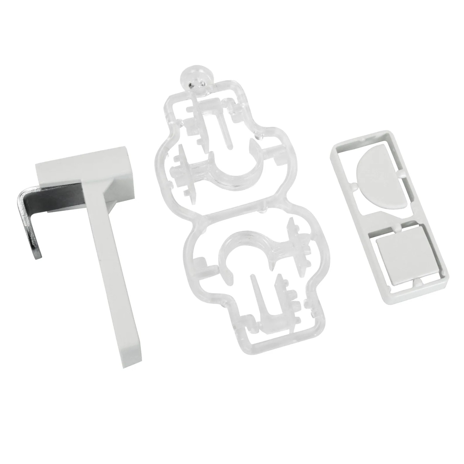 Gardinia Klemmträger 2er-Pack, weiß, für Vitrage- und Caféhausstangen, zur Montage ohne Bohren.