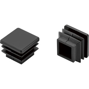 Schwarze Fußkappen 15x15 mm für Buntine Kissenbox, 2er-Set.