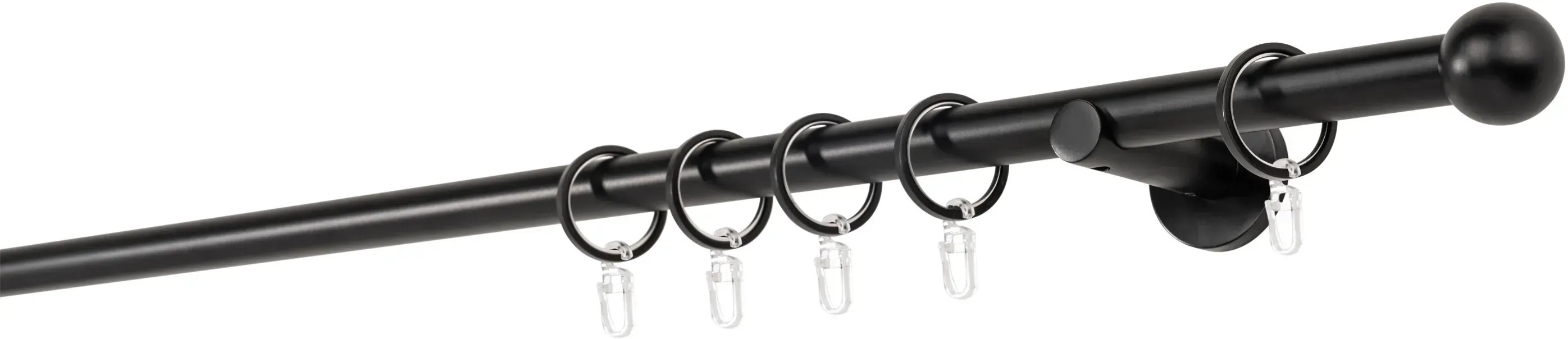 2 Stück Gardinenstangen Endstücke Schwarz - Für 18-20mm Stangen