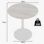 okwish Couchtisch mit Marmor Tischplatte Wohnzimmer Esszimmer 70x70x72cm Weiß_5