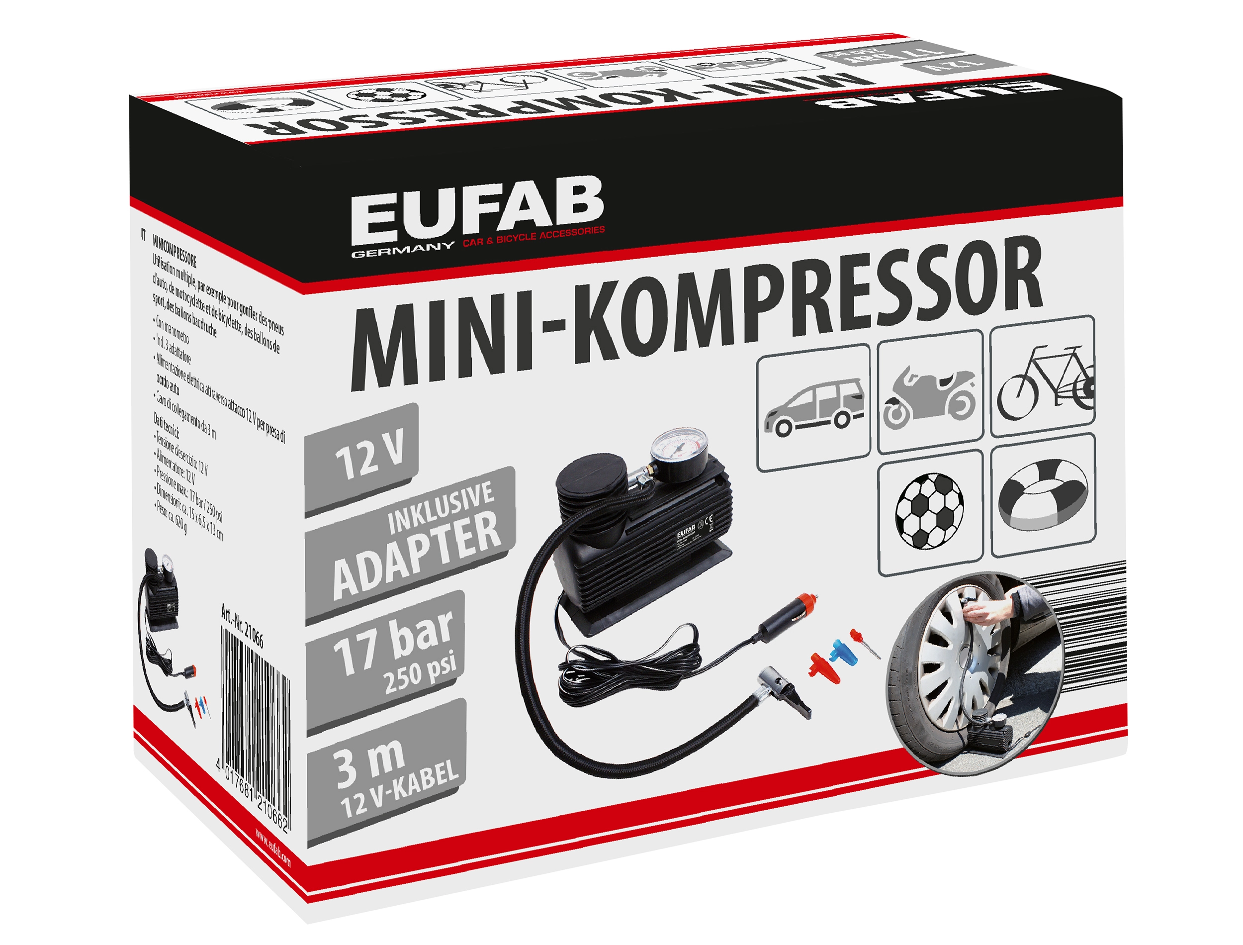 EUFAB Mini Kompressor 12 V bis max. 18 bar kaufen