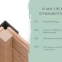 Detailansicht Karibu Gartenhaus Diego: 19 mm Steck-Schraubsystem, einfache Montage, wasserabweisende Profilierung.