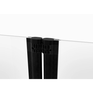 Detailaufnahme: Schwarze Aurlane Badewannenfaltwand Black Spirit, 1-flügelig, mit Scharnier.