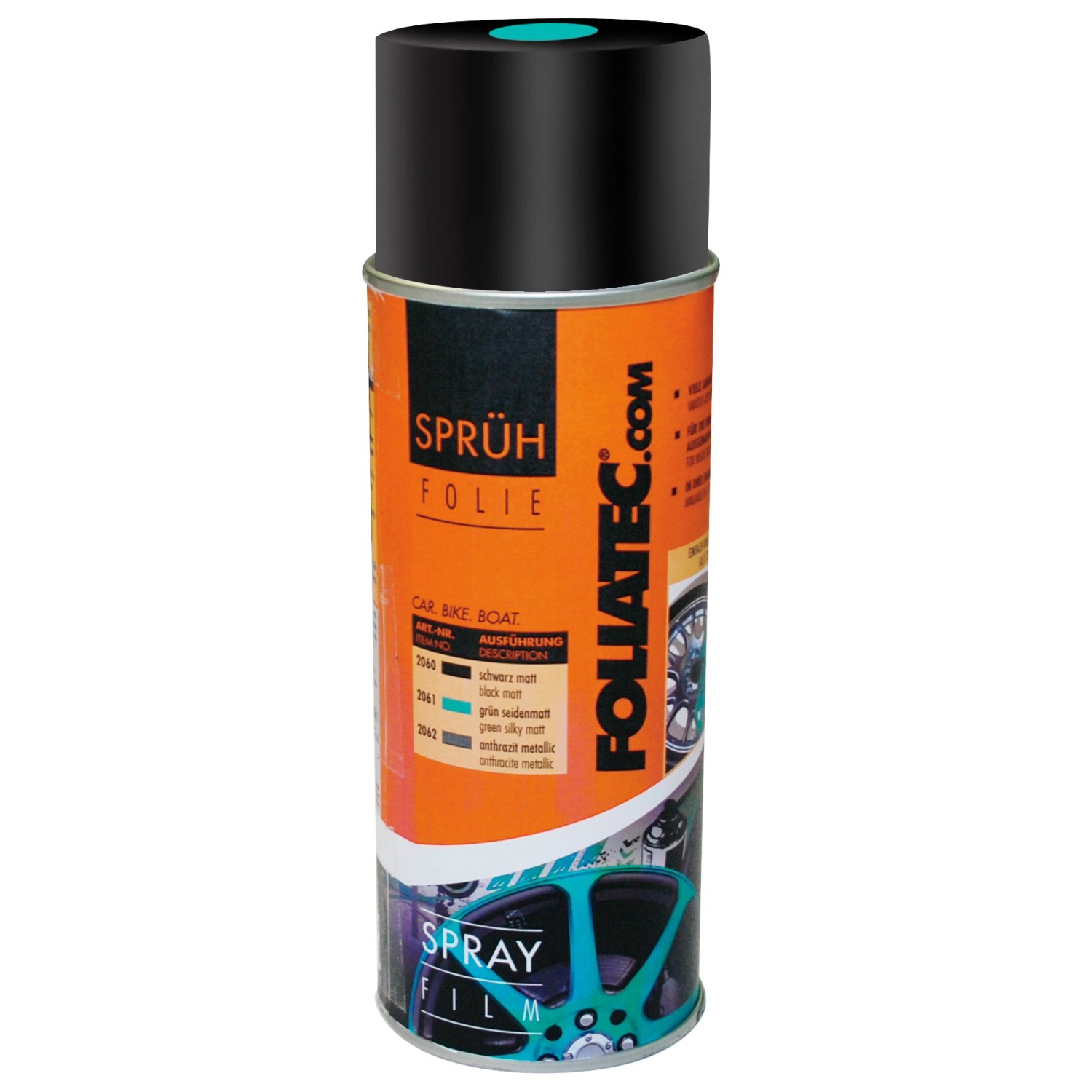 Foliatec Sprühfolie in Matt-Schwarz für Felgen und mehr.