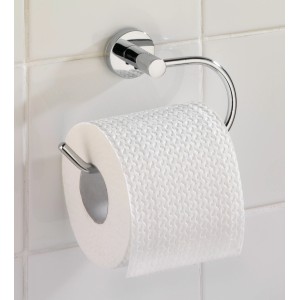 Wenko Power-Loc Elegance Toilettenpapierhalter aus Chrom mit Papierrolle.