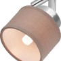 Detailaufnahme: OBI LED Spot Loreto, 4-flammig, Chrom, Stoffschirm, warmes Licht.
