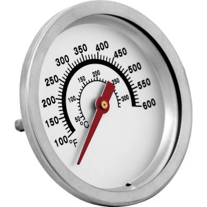 Grillthermometer zur Messung der Kerntemperatur mit Anzeige in Celsius und Fahrenheit.