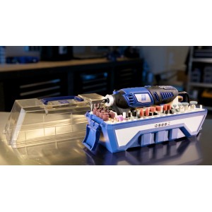 LUX Modellbau- und Gravierset MBS-160 mit Zubehör in Aufbewahrungsbox.