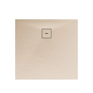 Quadratische Schulte Duschwanne ExpressPlus, 100x100 cm, Sandfarben, aus Mineralguss mit Ablauf.