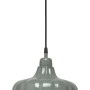 PR Home Wells Pendelleuchte, handgefertigter hellgrüner Metallschirm mit gewelltem Rand und goldener Innenseite, skandinavisches Design.